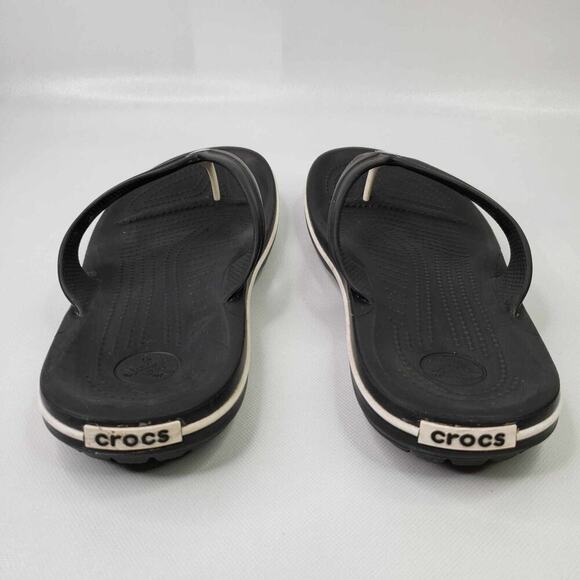 Crocs Crocband Sandals Flip Flops Womens Size 11 Mens 9 Black Comfort Thong - Picture 3 of 7
